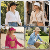 Darrahopens Fashion > Men's Fashion > Men's Hats & Caps Women's UPF 50+ UV Protection Sun Visor Hat |  That Girl Aesthetic High Ponytail Wide Brim Hat | Birthday Gift for Her Beach Golf Hiking Outdoor Daily Casual WearPink