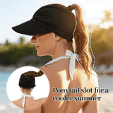 Darrahopens Fashion > Men's Fashion > Men's Hats & Caps Women's UPF 50+ UV Protection Sun Visor Hat |  That Girl Aesthetic High Ponytail Wide Brim Hat | Birthday Gift for Her Beach Golf Hiking Outdoor Daily Casual WearWhite