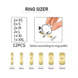 Darrahopens Fashion > Men's Fashion > Men's Jewellery 12PCS Ring Size Adjuster Set Invisible Plastic Resizer for Loose Rings Comfort Fit