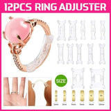 Darrahopens Fashion > Men's Fashion > Men's Jewellery 12PCS Ring Size Adjuster Set Invisible Plastic Resizer for Loose Rings Comfort Fit