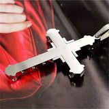 Darrahopens Fashion > Men's Fashion > Men's Jewellery 2PCS Luxurious Rhinestone Cross Necklace, Unisex, Guarding Faith with Cool Shine for Holidays and Daily Wear.black