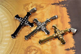 Darrahopens Fashion > Men's Fashion > Men's Jewellery 2PCS Luxurious Rhinestone Cross Necklace, Unisex, Guarding Faith with Cool Shine for Holidays and Daily Wear.black