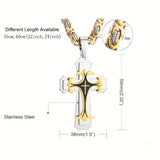 Darrahopens Fashion > Men's Fashion > Men's Jewellery golden Men's Vintage Flat Handmade Necklace with Multi-layered Stainless Steel Pendant Jewelry Accessory.