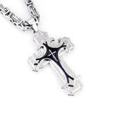 Darrahopens Fashion > Men's Fashion > Men's Jewellery golden Men's Vintage Flat Handmade Necklace with Multi-layered Stainless Steel Pendant Jewelry Accessory.
