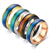 Darrahopens Fashion > Men's Fashion > Men's Jewellery Mood Colour Changing Ring Temperature Sensitive Stainless Steel US Size 8 - Gold