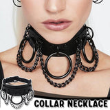 Darrahopens Fashion > Men's Fashion > Men's Jewellery PU Leather Collar Necklace Lock Chain Necklace for Women Fashion Neck Sleeve