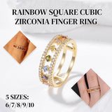 Darrahopens Fashion > Men's Fashion > Men's Jewellery Rainbow Gold Ring Women Fashion Colorful Band Jewelry Gift 6-10 Sizes Ring - 10