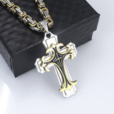 Darrahopens Fashion > Men's Fashion > Men's Jewellery silver  Men's Vintage Flat Handmade Necklace with Multi-layered Stainless Steel Pendant Jewelry Accessory.