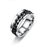 Darrahopens Fashion > Men's Fashion > Men's Jewellery Spinner Rings Mens Womens Fidget Rotating Ring Silver Stainless Steel Size 10 - Silver
