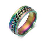 Darrahopens Fashion > Men's Fashion > Men's Jewellery Spinner Rings Mens Womens Fidget Rotating Ring Silver Stainless Steel Size 10 - Silver
