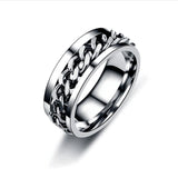 Darrahopens Fashion > Men's Fashion > Men's Jewellery Spinner Rings Mens Womens Fidget Rotating Ring Silver Stainless Steel Size 10 - Silver