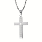 Darrahopens Fashion > Men's Fashion > Men's Jewellery Titanium Steel Cross Necklace: Eternal Faith, Timeless Quality.  BLACK
