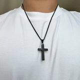 Darrahopens Fashion > Men's Fashion > Men's Jewellery Titanium Steel Cross Necklace: Eternal Faith, Timeless Quality。Steel color