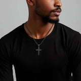 Darrahopens Fashion > Men's Fashion > Men's Jewellery Titanium Steel Cross Necklace: Eternal Faith, Timeless Quality。Steel color