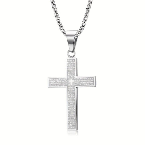 Darrahopens Fashion > Men's Fashion > Men's Jewellery Titanium Steel Cross Necklace: Eternal Faith, Timeless Quality。Steel color