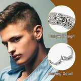 Darrahopens Fashion > Men's Fashion > Men's Jewellery Titanium Steel Hoop Earrings 14mm Men's Black Silver Punk Rock Style