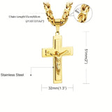 Darrahopens Fashion > Men's Fashion > Men's Jewellery Trendy Gold-Plated Cross Men's Pendant, paired with a Cuban chain—a bold, personal expression of faith.silver