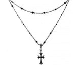 Darrahopens Fashion > Men's Fashion > Men's Jewellery Women Fashion Double Layer Cross Pendant Necklace Retro Casual Sweater Chain
