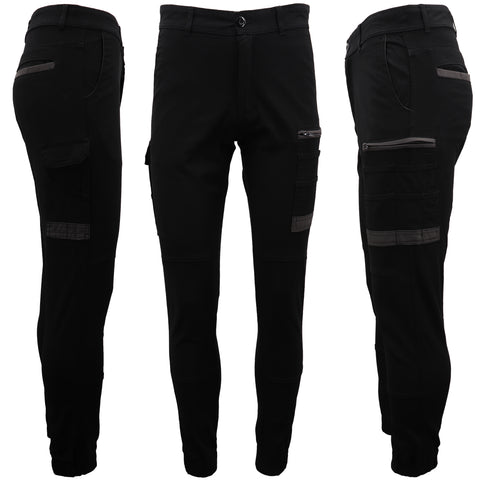 Darrahopens Fashion > Men's Fashion > Men's Pants & Chinos Men's Cargo Cotton Drill Work Pants UPF 50+ 13 Pockets Tradies Workwear Trousers, Black, 32