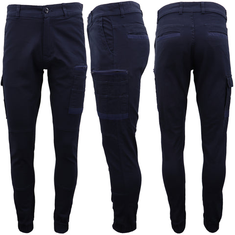 Darrahopens Fashion > Men's Fashion > Men's Pants & Chinos Men's Cargo Cotton Drill Work Pants UPF 50+ 13 Pockets Tradies Workwear Trousers, Navy, 38
