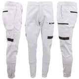 Darrahopens Fashion > Men's Fashion > Men's Pants & Chinos Men's Cargo Cotton Drill Work Pants UPF 50+ 13 Pockets Tradies Workwear Trousers, White, 34