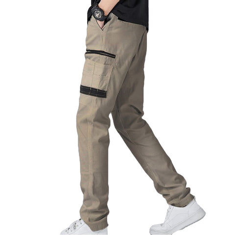 Darrahopens Fashion > Men's Fashion > Men's Pants & Chinos Men's Cotton Drill Cargo Work Pants UPF 50+ 13 Pockets Tradies Workwear Trousers, Khaki, 34