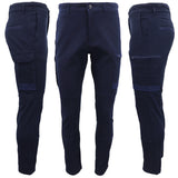 Darrahopens Fashion > Men's Fashion > Men's Pants & Chinos Men's Cotton Drill Cargo Work Pants UPF 50+ 13 Pockets Tradies Workwear Trousers, Navy, 34