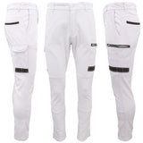 Darrahopens Fashion > Men's Fashion > Men's Pants & Chinos Men's Cotton Drill Cargo Work Pants UPF 50+ 13 Pockets Tradies Workwear Trousers, White, 36