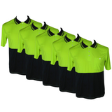 Darrahopens Fashion > Men's Fashion > Men's Shirts 5x HI VIS Polo Shirt Top Tee Safety Workwear Short Sleeve Breathable Mesh BULK - Yellow/Navy - XL (20)