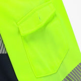 Darrahopens Fashion > Men's Fashion > Men's Shirts HI VIS Long Sleeve Polo Shirt Reflective Tape Safety Tradie Work Wear Tops Tee, Fluro Yellow / Navy, 2XL