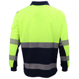 Darrahopens Fashion > Men's Fashion > Men's Shirts HI VIS Long Sleeve Polo Shirt Reflective Tape Safety Tradie Work Wear Tops Tee, Fluro Yellow / Navy, L