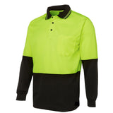 Darrahopens Fashion > Men's Fashion > Men's Shirts HI VIS LONG SLEEVE POLO SHIRT Top Safety Workwear Fluro Breathable Dry WB - Yellow - L