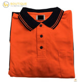 Darrahopens Fashion > Men's Fashion > Men's Shirts HI VIS LONG SLEEVE POLO SHIRT Top Safety Workwear Fluro Breathable Dry WB - Yellow - XL