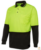 Darrahopens Fashion > Men's Fashion > Men's Shirts HI VIS LONG SLEEVE POLO SHIRT Top Safety Workwear Fluro Breathable Dry WB - Yellow - XL
