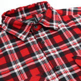 Darrahopens Fashion > Men's Fashion > Men's Shirts Men's 100% Cotton Flannelette Shirt Long Sleeve Plaid Check Flannel w Pockets, Crimson Knight Plaid, 2XL