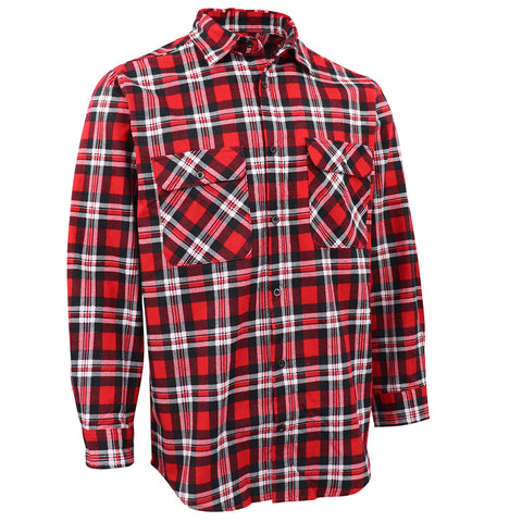 Darrahopens Fashion > Men's Fashion > Men's Shirts Men's 100% Cotton Flannelette Shirt Long Sleeve Plaid Check Flannel w Pockets, Crimson Knight Plaid, 2XL