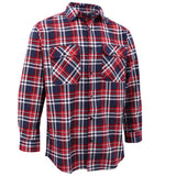 Darrahopens Fashion > Men's Fashion > Men's Shirts Men's 100% Cotton Flannelette Shirt Long Sleeve Plaid Check Flannel w Pockets, Heritage Red Plaid, M