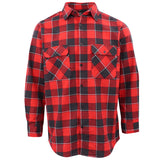 Darrahopens Fashion > Men's Fashion > Men's Shirts Men's 100% Cotton Flannelette Shirt Long Sleeve Plaid Check Flannel w Pockets, Lumberjack Red Buffalo Plaid, 2XL