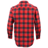 Darrahopens Fashion > Men's Fashion > Men's Shirts Men's 100% Cotton Flannelette Shirt Long Sleeve Plaid Check Flannel w Pockets, Lumberjack Red Buffalo Plaid, M