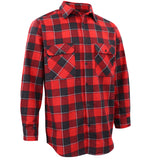 Darrahopens Fashion > Men's Fashion > Men's Shirts Men's 100% Cotton Flannelette Shirt Long Sleeve Plaid Check Flannel w Pockets, Lumberjack Red Buffalo Plaid, M