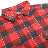 Darrahopens Fashion > Men's Fashion > Men's Shirts Men's 100% Cotton Flannelette Shirt Long Sleeve Plaid Check Flannel w Pockets, Lumberjack Red Buffalo Plaid, M