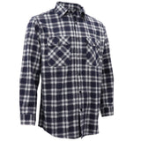 Darrahopens Fashion > Men's Fashion > Men's Shirts Men's 100% Cotton Flannelette Shirt Long Sleeve Plaid Check Flannel w Pockets, Midnight Navy Plaid, 2XL