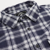 Darrahopens Fashion > Men's Fashion > Men's Shirts Men's 100% Cotton Flannelette Shirt Long Sleeve Plaid Check Flannel w Pockets, Midnight Navy Plaid, 2XL
