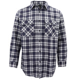 Darrahopens Fashion > Men's Fashion > Men's Shirts Men's 100% Cotton Flannelette Shirt Long Sleeve Plaid Check Flannel w Pockets, Midnight Navy Plaid, 2XL