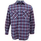Darrahopens Fashion > Men's Fashion > Men's Shirts Men's 100% Cotton Flannelette Shirt Long Sleeve Plaid Check Flannel w Pockets, Patriot Blue Plaid, 2XL