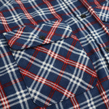 Darrahopens Fashion > Men's Fashion > Men's Shirts Men's 100% Cotton Flannelette Shirt Long Sleeve Plaid Check Flannel w Pockets, Patriot Blue Plaid, 2XL