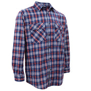 Darrahopens Fashion > Men's Fashion > Men's Shirts Men's 100% Cotton Flannelette Shirt Long Sleeve Plaid Check Flannel w Pockets, Patriot Blue Plaid, 3XL