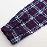Darrahopens Fashion > Men's Fashion > Men's Shirts Men's 100% Cotton Flannelette Shirt Long Sleeve Plaid Check Flannel w Pockets, Patriot Navy Plaid, XL