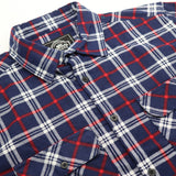 Darrahopens Fashion > Men's Fashion > Men's Shirts Men's 100% Cotton Flannelette Shirt Long Sleeve Plaid Check Flannel w Pockets, Patriot Navy Plaid, XL