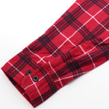 Darrahopens Fashion > Men's Fashion > Men's Shirts Men's 100% Cotton Flannelette Shirt Long Sleeve Plaid Check Flannel w Pockets, Scarlet Ember Plaid, 3XL